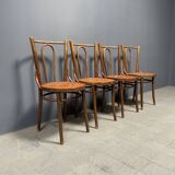 Set of 4 French Cafe Chairs with Graceful Seats