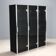 Vintage display cabinet in chrome metal and smoked glass, 1970s design.