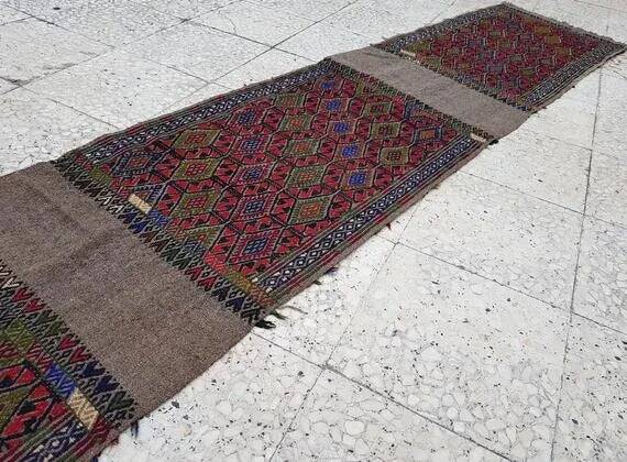 Vintage Turkish hallway rug 54x406 cm
