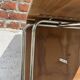 Folding table with chrome and pink formica.