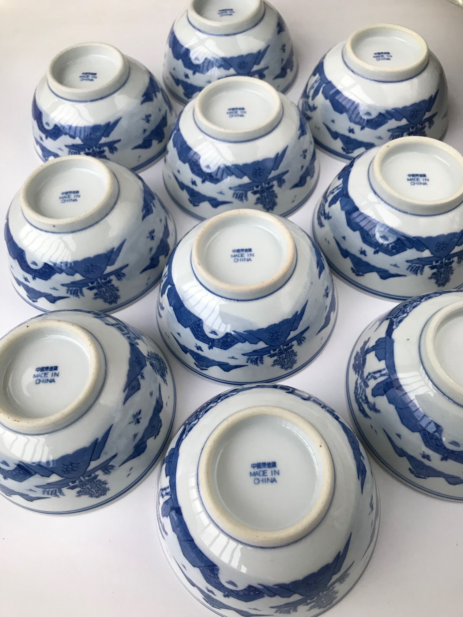 Set of 10 Chinese bowls