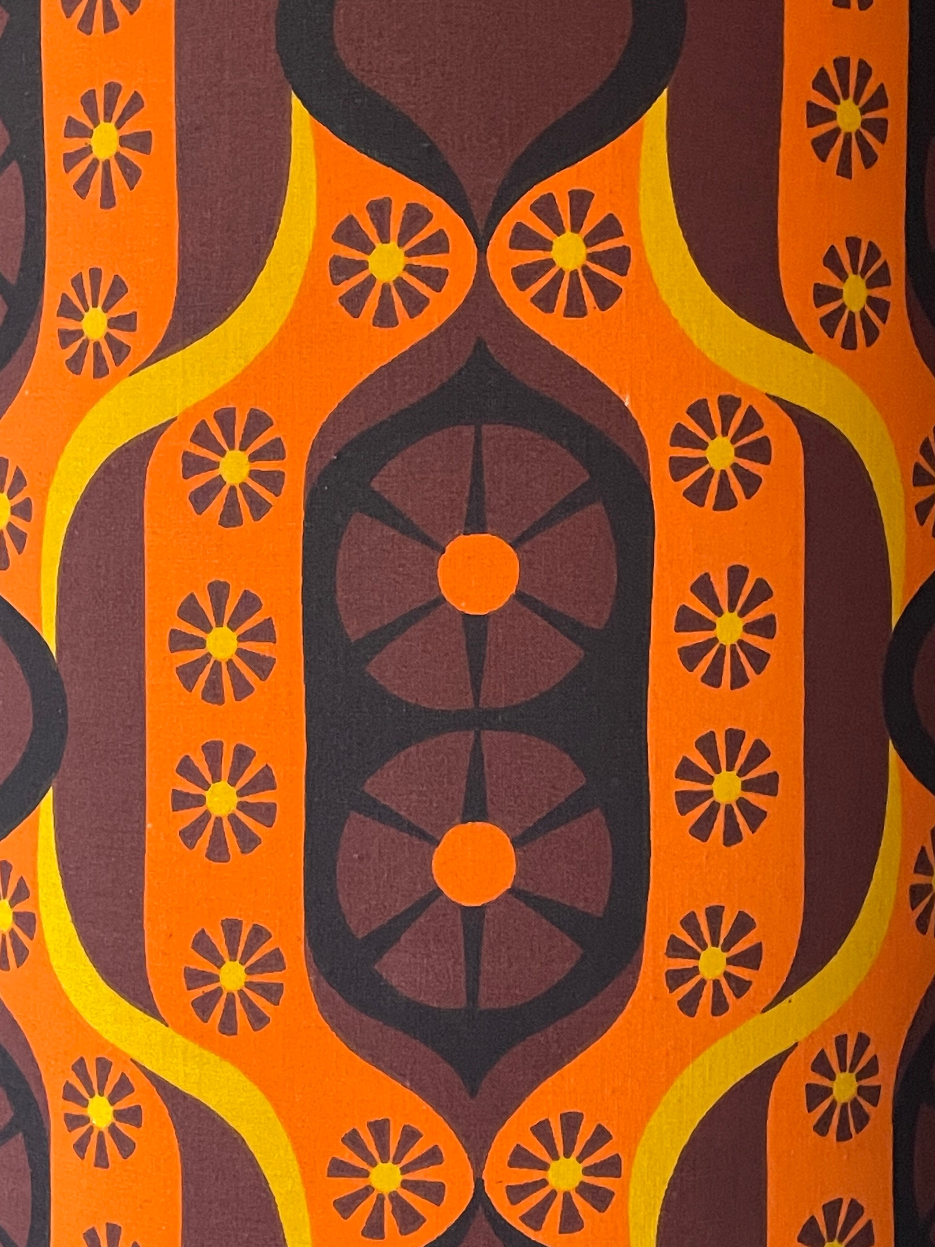 Sherazade H87 D35 d25 lampshade - conical in vintage fabric
