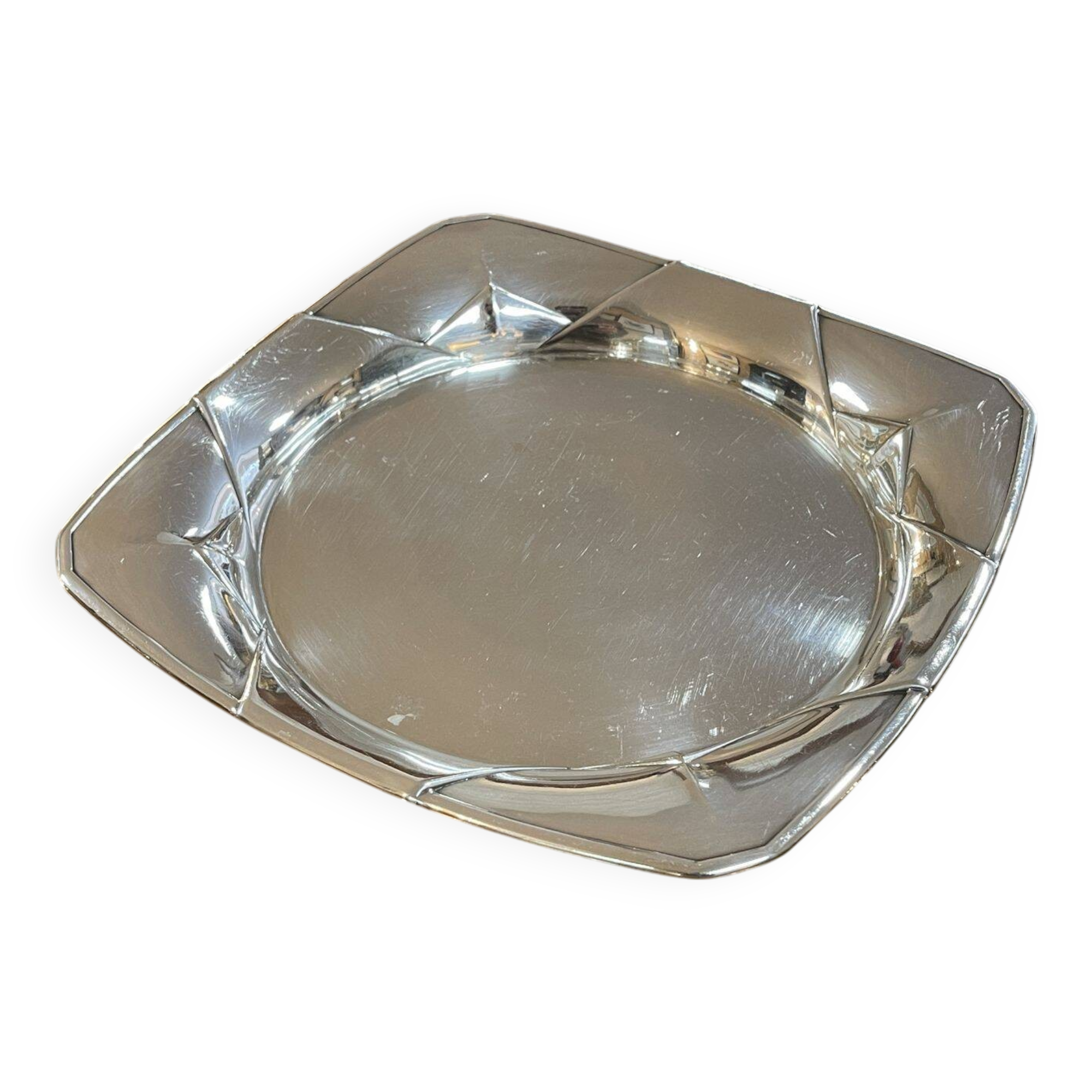 CHRISTOFLE silver metal tray - 23x23cm