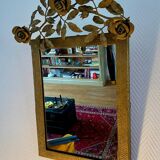 Art Deco mirror with rose and leaf decoration