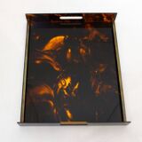 Large tortoiseshell resin tray