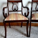 Pair of Charles X style Lyre-backed armchairs