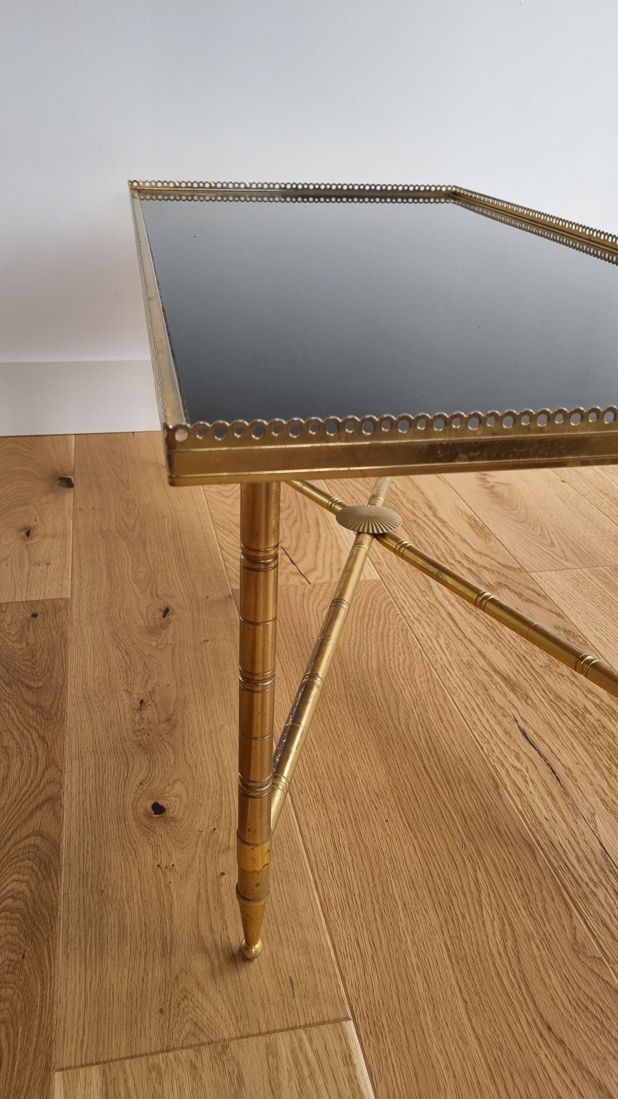 Vintage brass and glass coffee table