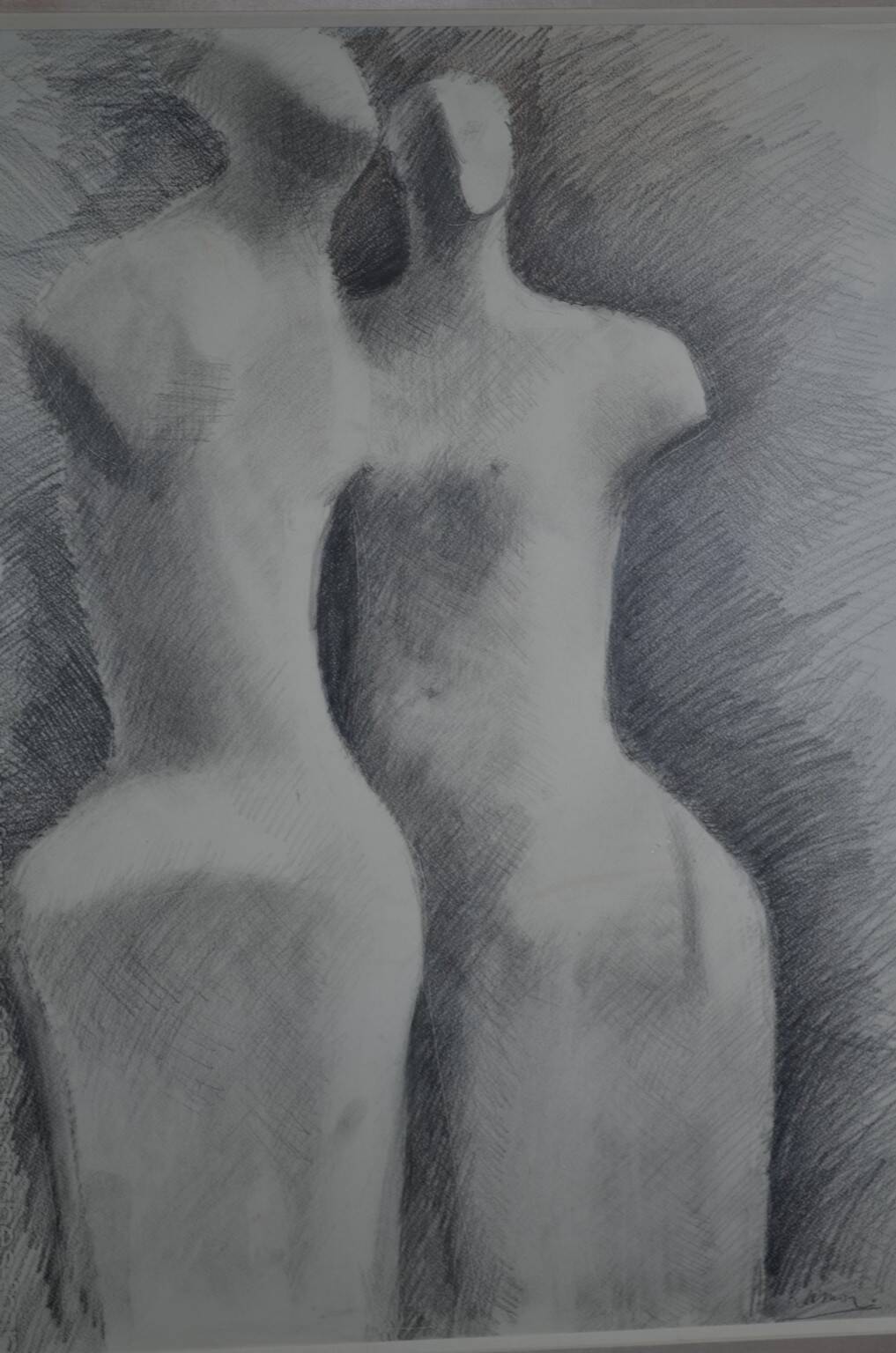Gérard Ramon, sculptural forms, pencil drawing