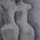 Gérard Ramon, sculptural forms, pencil drawing