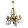 6-light bronze and crystal chandelier