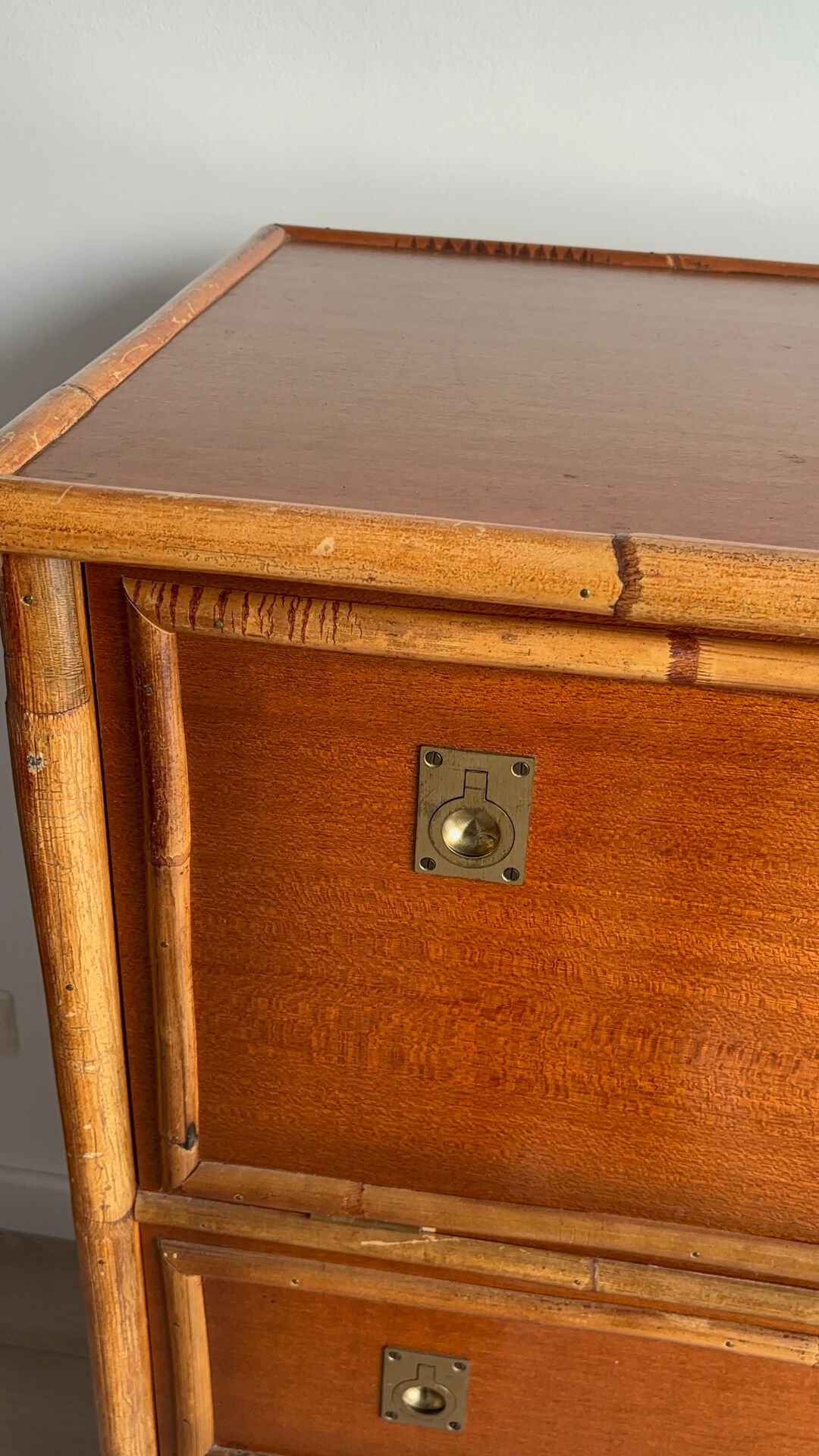 Commode bois et bambou Dalvera, 1970