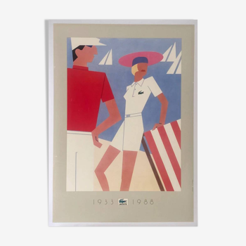 Original Lacoste poster 1988 - Small Format - On linen