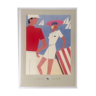 Affiche original Lacoste 1988 - Petit Format - On linen