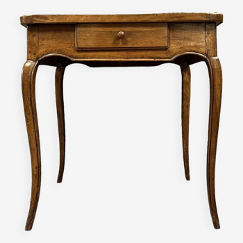 Louis XV period games table in walnut, top with reserve covered later