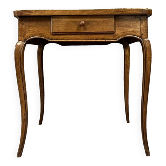 Louis XV period games table in walnut, top with reserve covered later