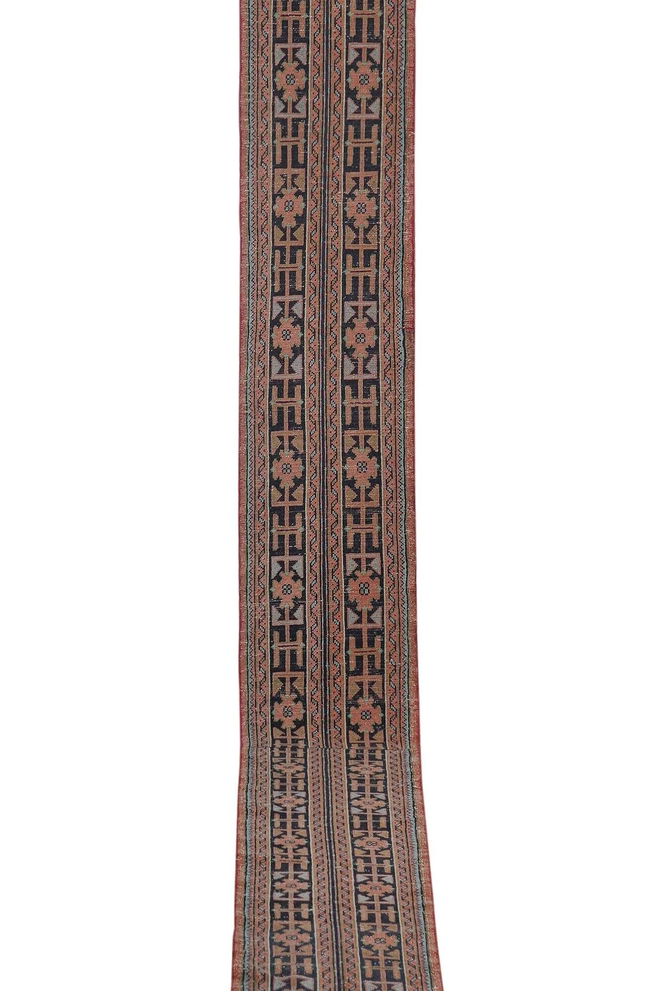 Vintage Turkish hallway rug 63x633 cm