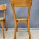 Trio chaises bistrot Baumann 1950 simili vert chiné