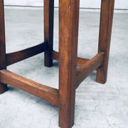 Set of Belgian Handcrafted Wooden Stools, 1940s