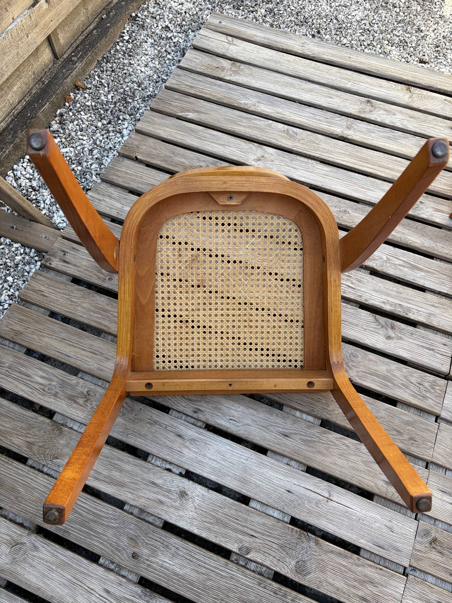 Set of 6 caned chairs by Baumann, gondola model.