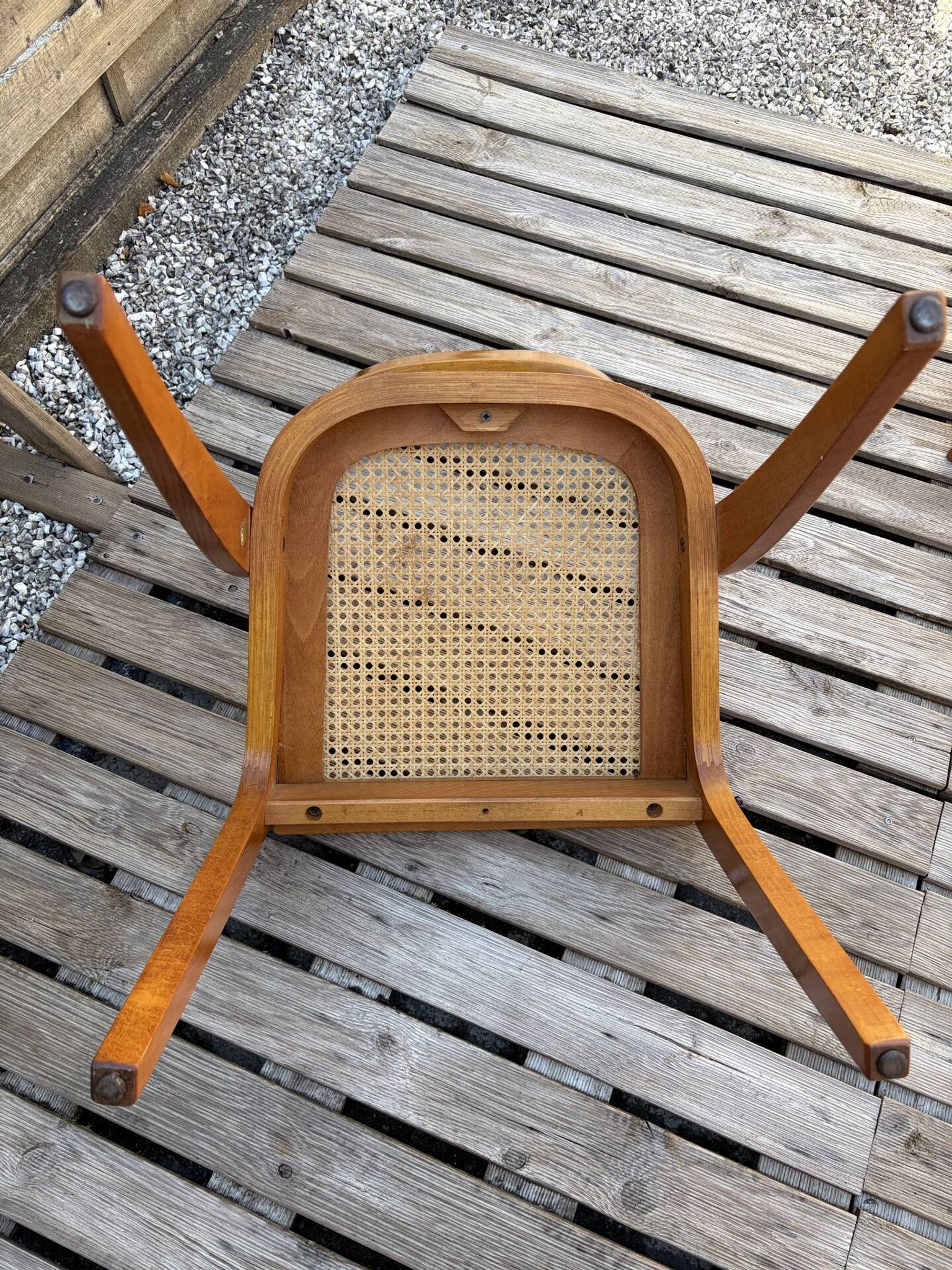 Set of 6 caned chairs by Baumann, gondola model.