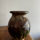 Green flamed stoneware vase