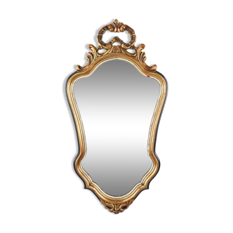 20th Century Baroque style mirror in carved and gilded wood, Belgium