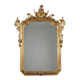 Antique umbertine mirror in Swiss pine, Italy, 19th century.