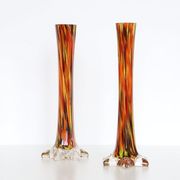 Duo of soliflores in mouth-blown glass