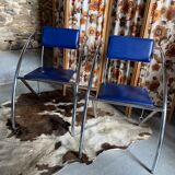 Paire de chaises bleues