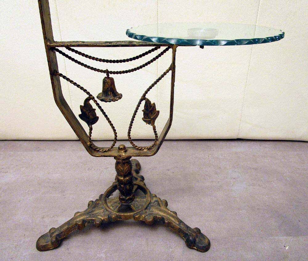 Metal and glass side table