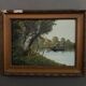 Huile sur toile Pierre Louis Léger Vauthier paysage barque