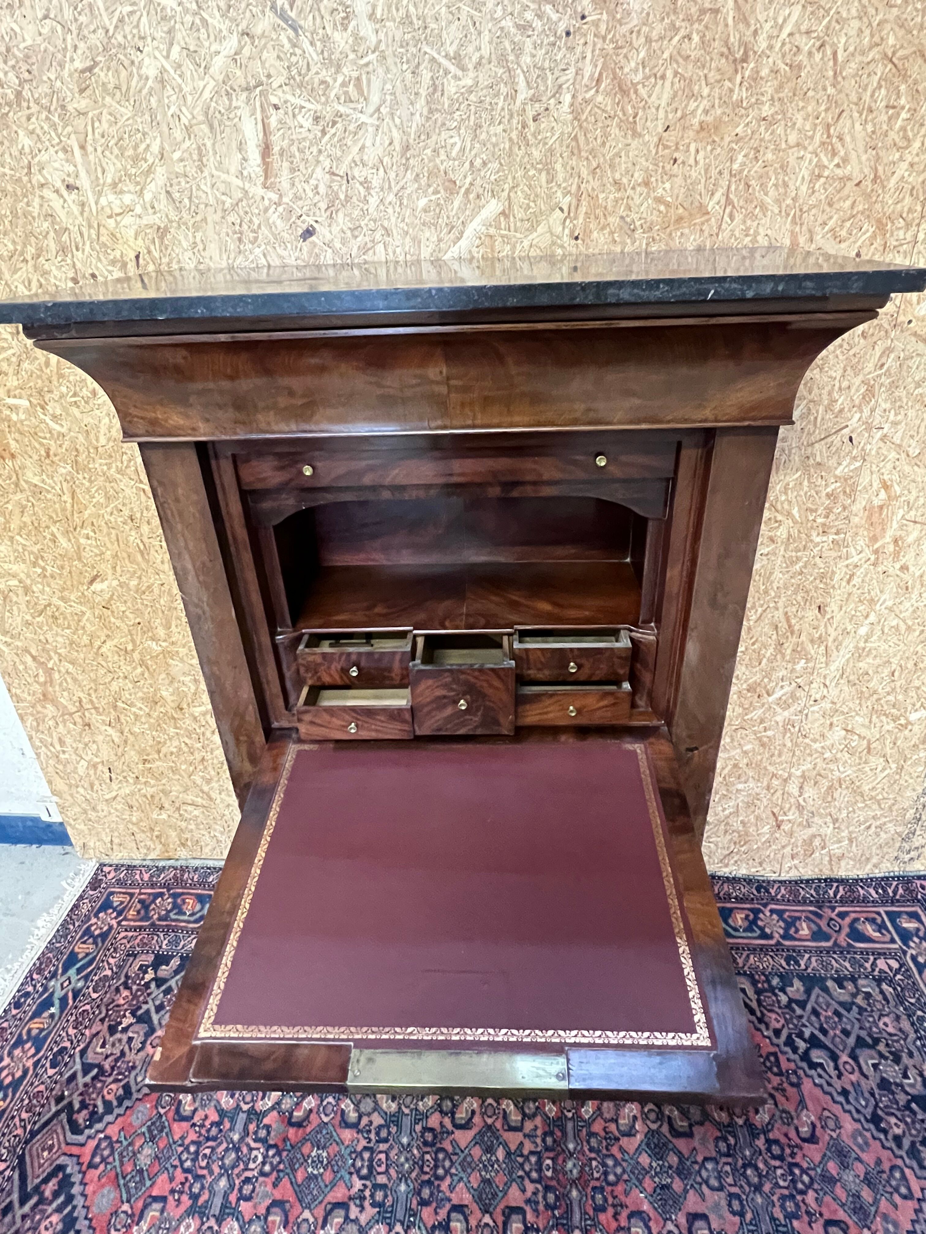 old secretary, Restoration era, lock and clover key, nineteenth century