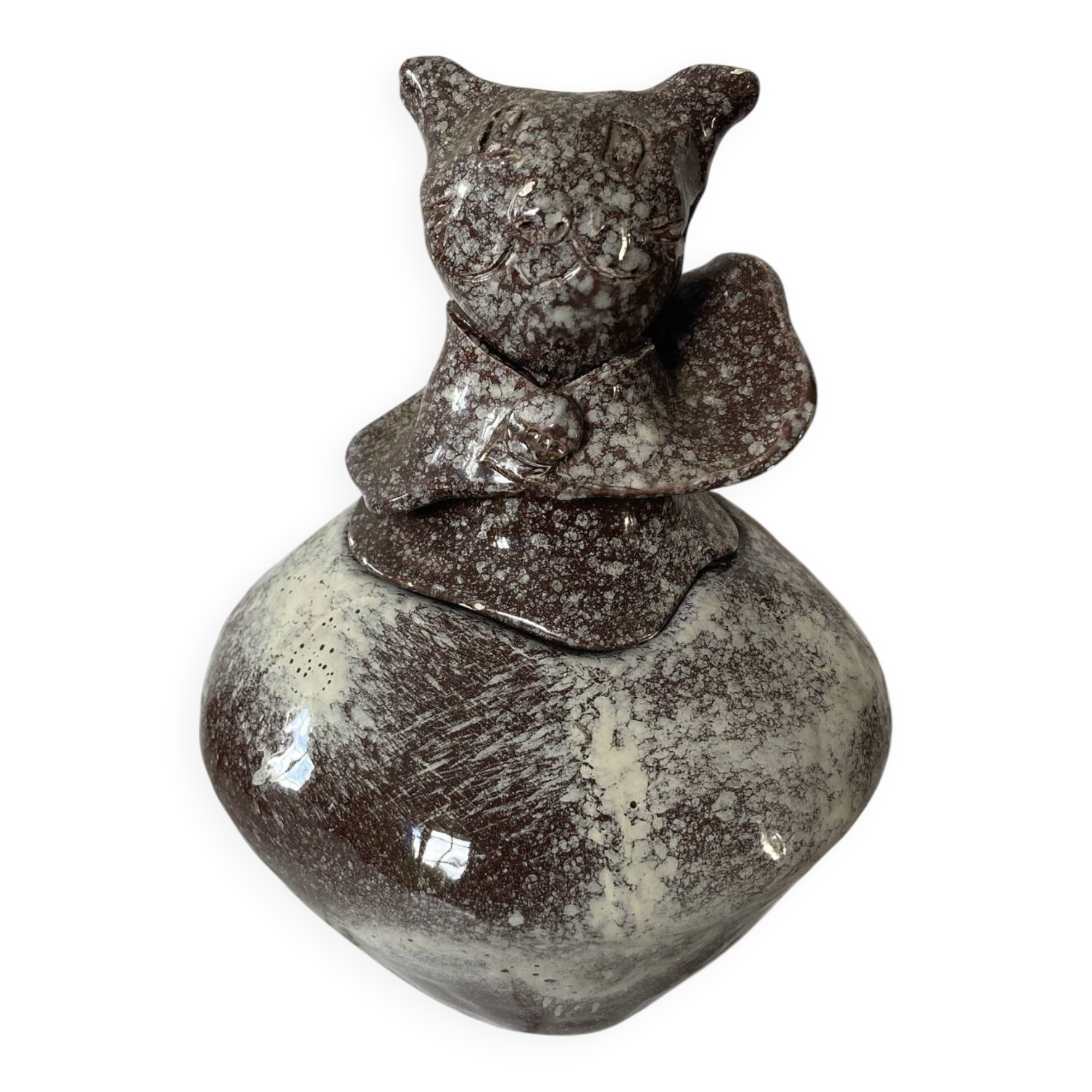 Anthropomorphic covered box in ceramic from Vallauris - Atelier Luc