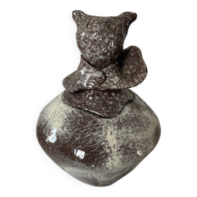 Boîte couverte anthropomorphe en céramique de Vallauris - Atelier Luc