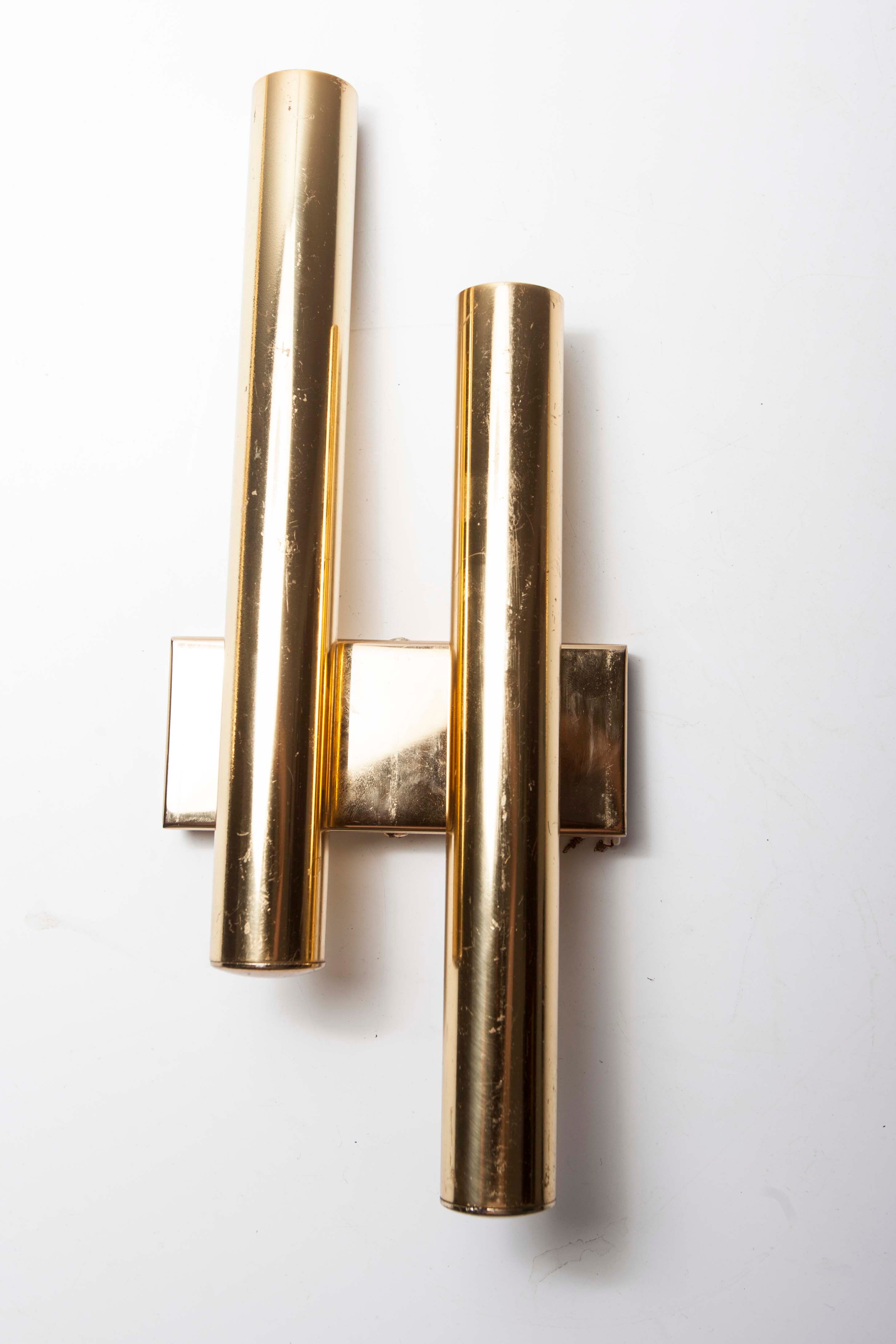 Lot of 4 golden wall lamps