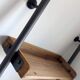 Large shelf drawers wood fir / metal 67 x 200 cm