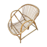 Armchair shell rattan of the 1960s