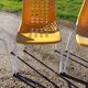 6 chaises de jardin vintage fer et plastic orange