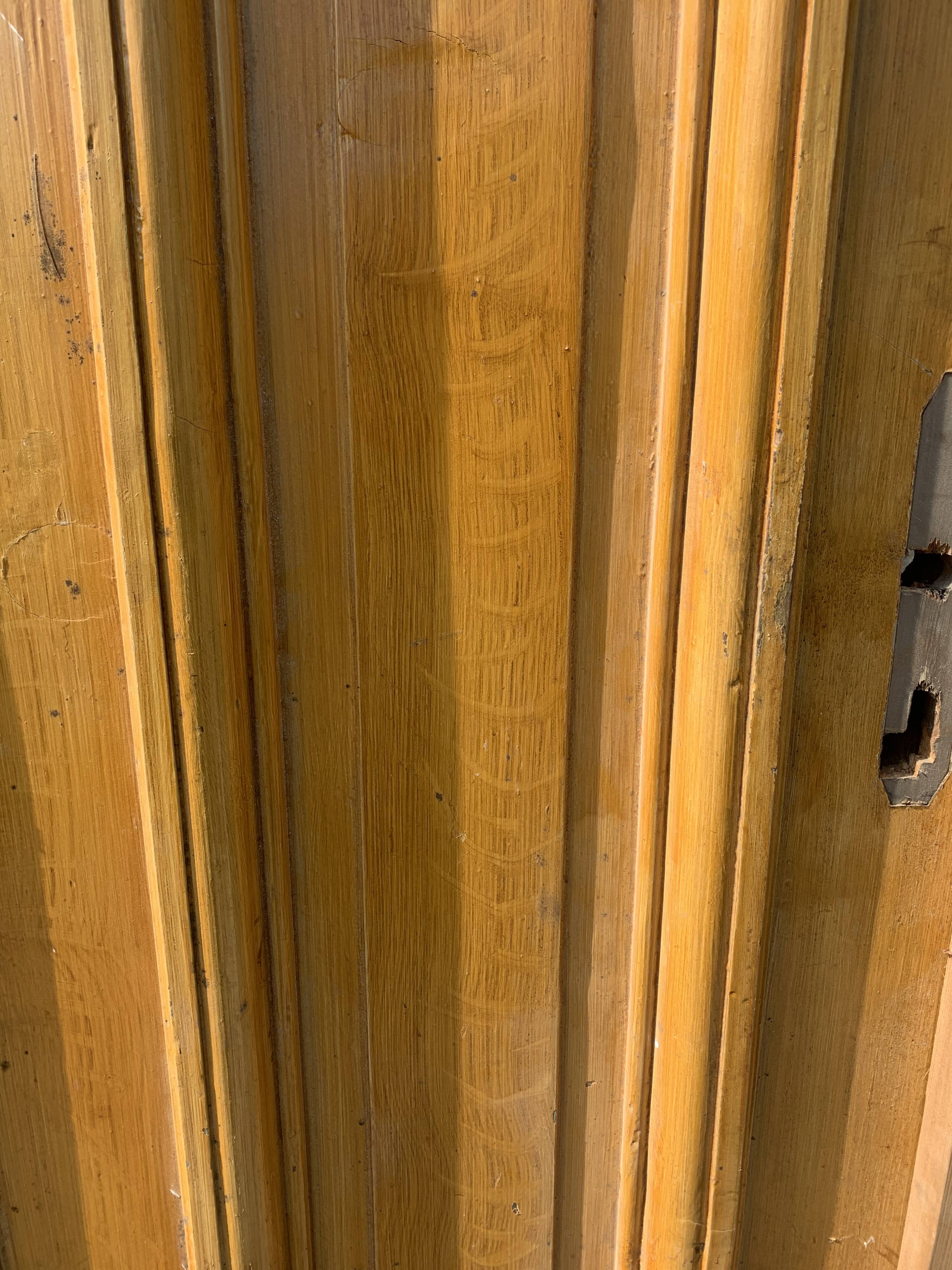 Art Deco passage door in patinated fir, 20th century