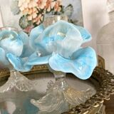 Pair of Murano glass candlesticks, iris flowers, 1960s