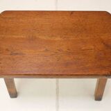 Midcentury Massive Wooden Stool, Czechoslovakia, 1970s