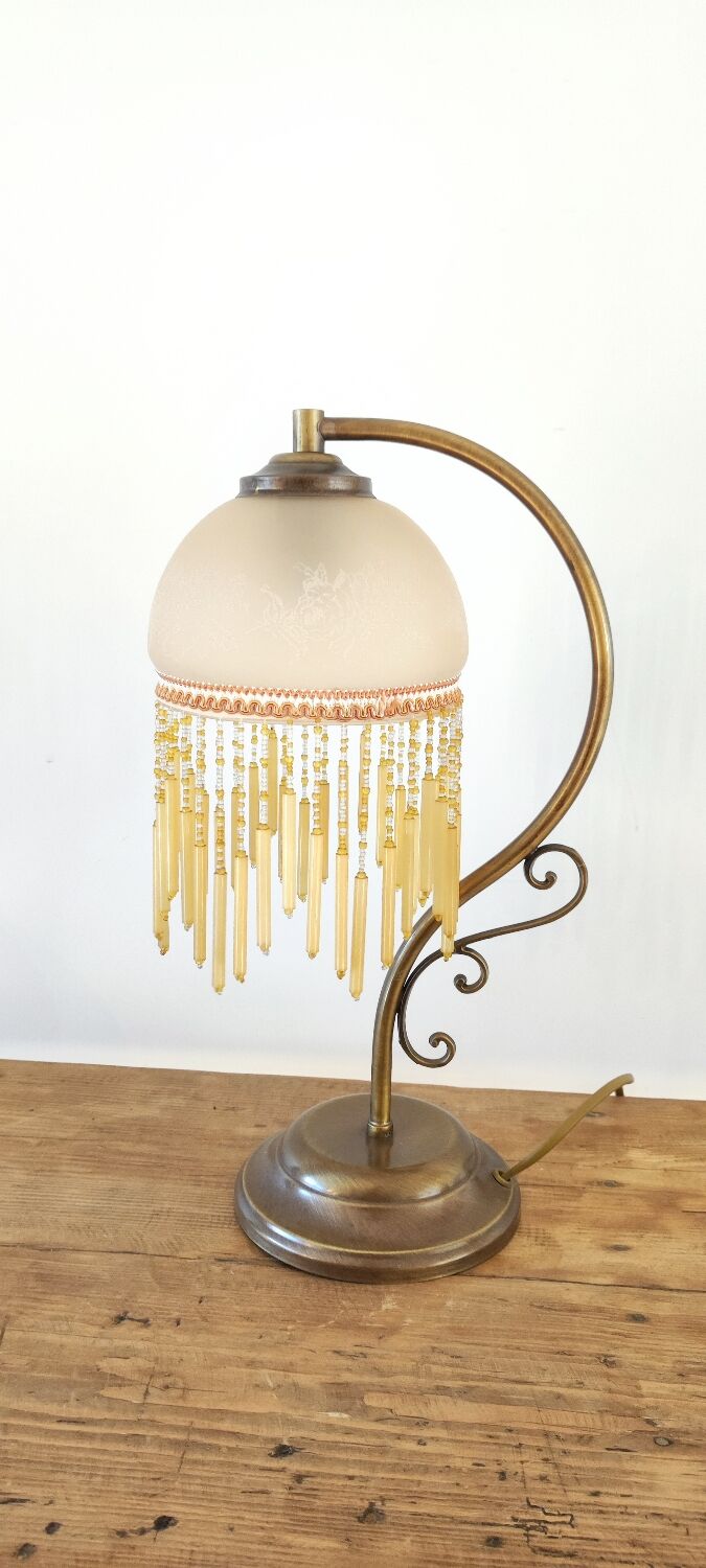 Lamp in glass paste and tassels