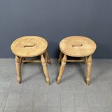 Set of two English school stools