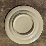 Set of 4 vintage speckled beige stoneware coffee cups.