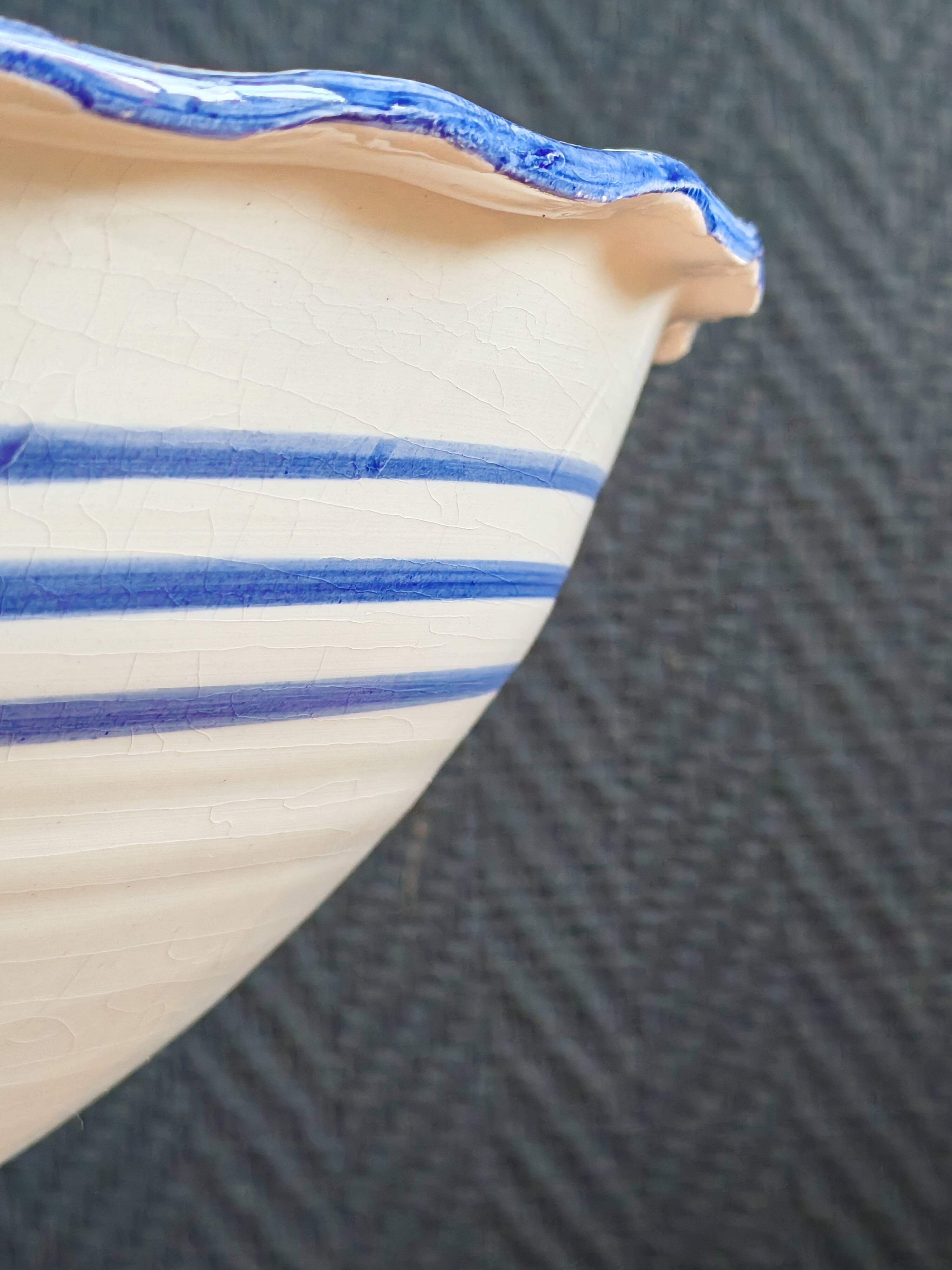 Blue and White Footed Faience Bowl