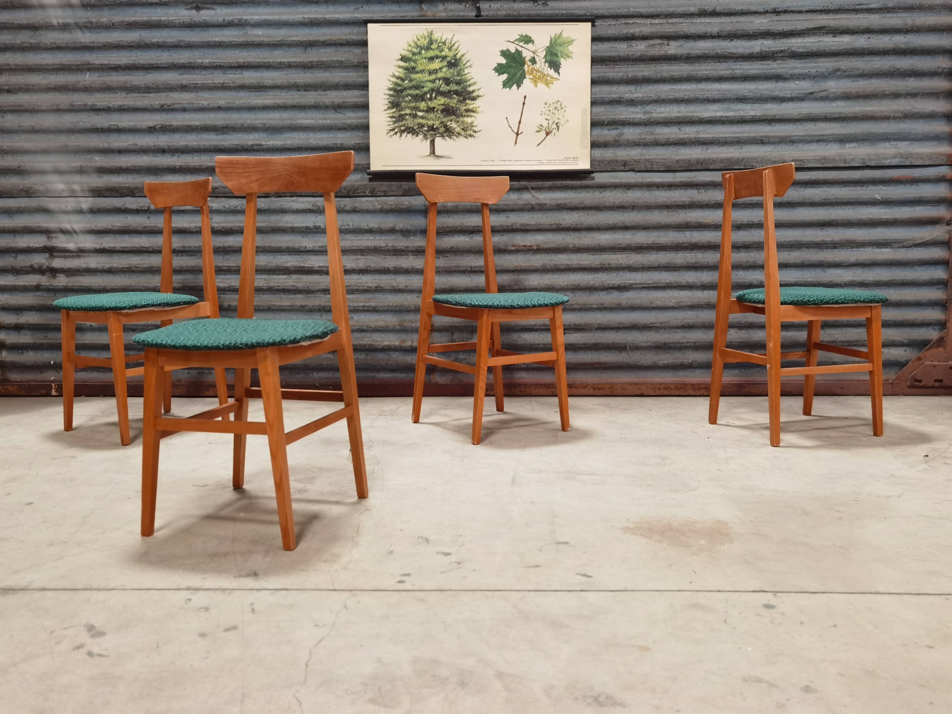 Set of 4 Chairs Drevotex Emerald Green