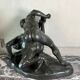 Large bronze after the antique preserved in the Uffizi in Florence, the wrestlers around 1880.