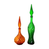 Italian glass bottles Empoli 1970