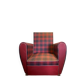Red faux leather armchair