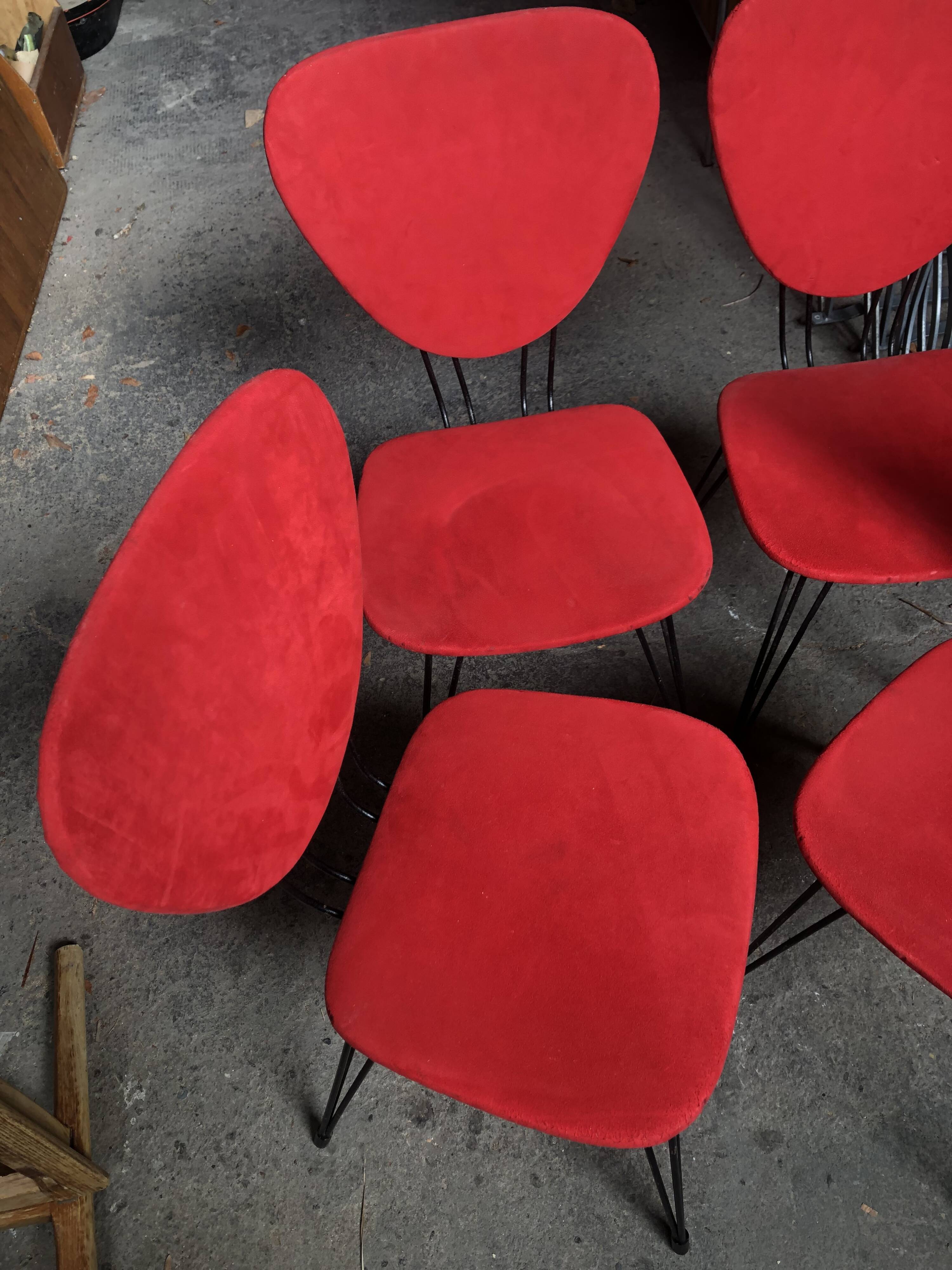 Chaises rouges vintage années 60
